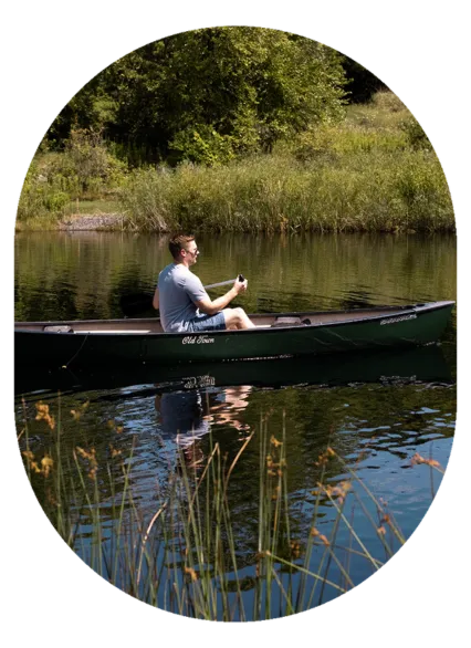 canoeing in a lake