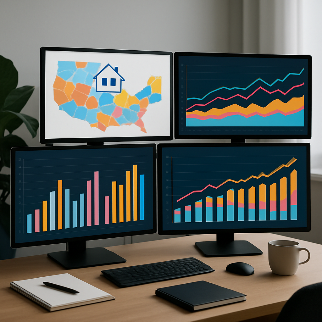 Virtual assistant coordinating real estate listings and transactions on a laptop