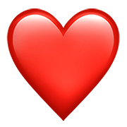 Shiny red heart emoji with a reflective highlight.