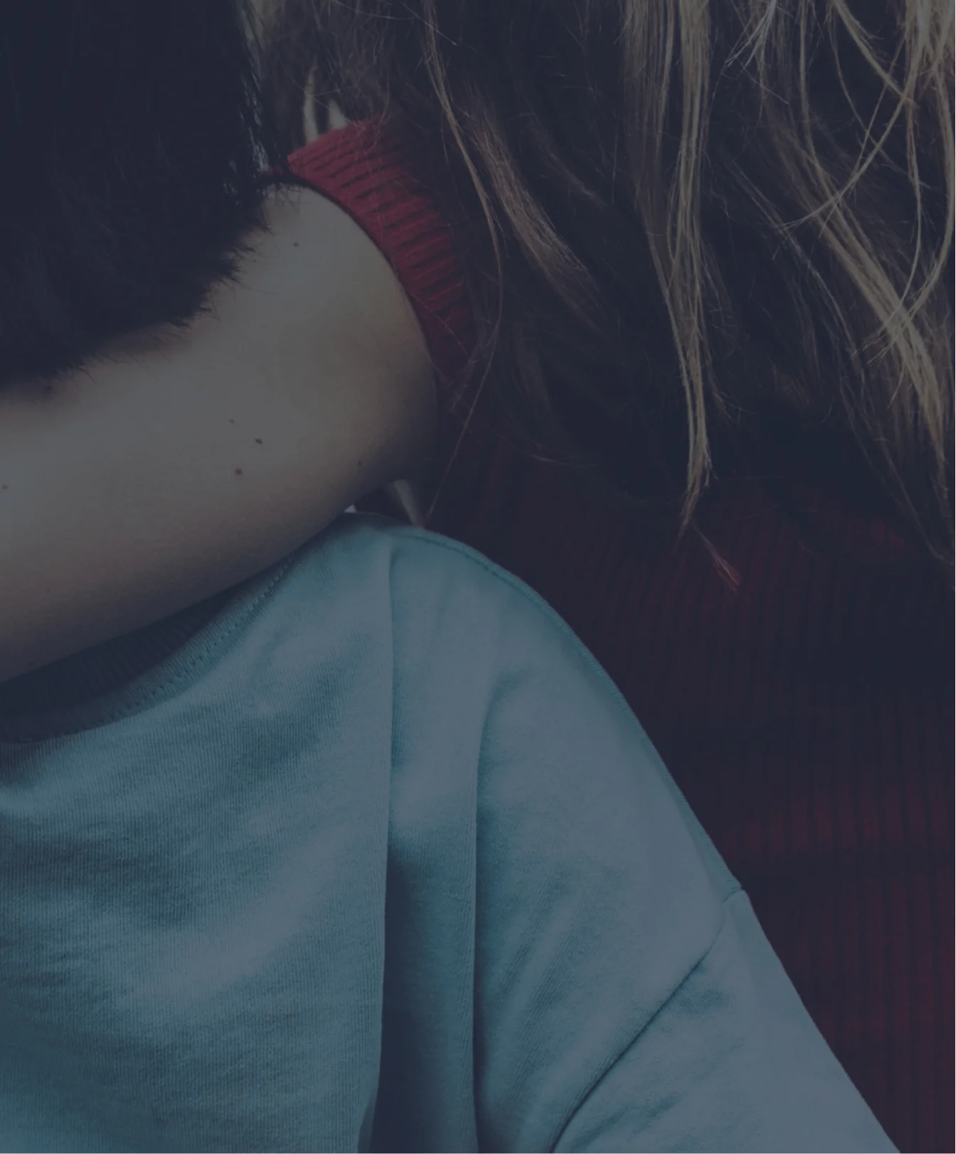 Two people embracing