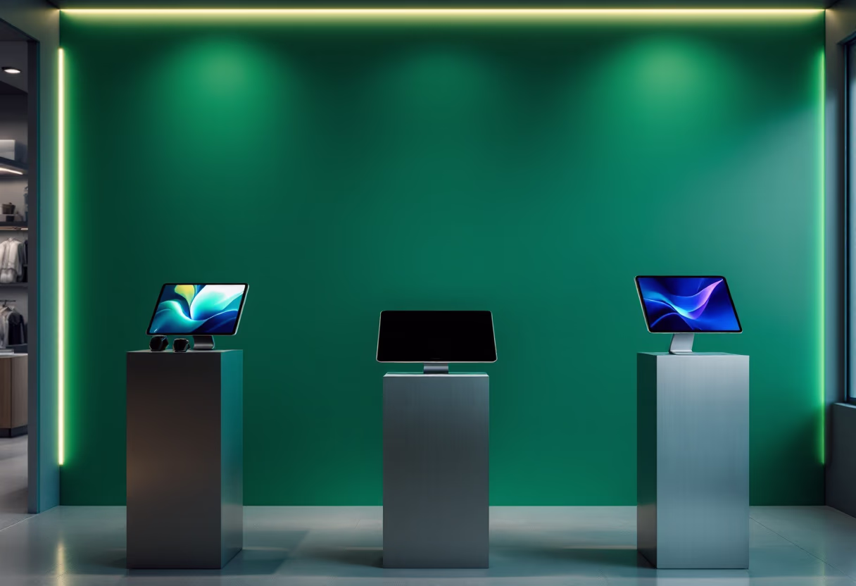 [background image] retail setting (for a tech gadgets store)