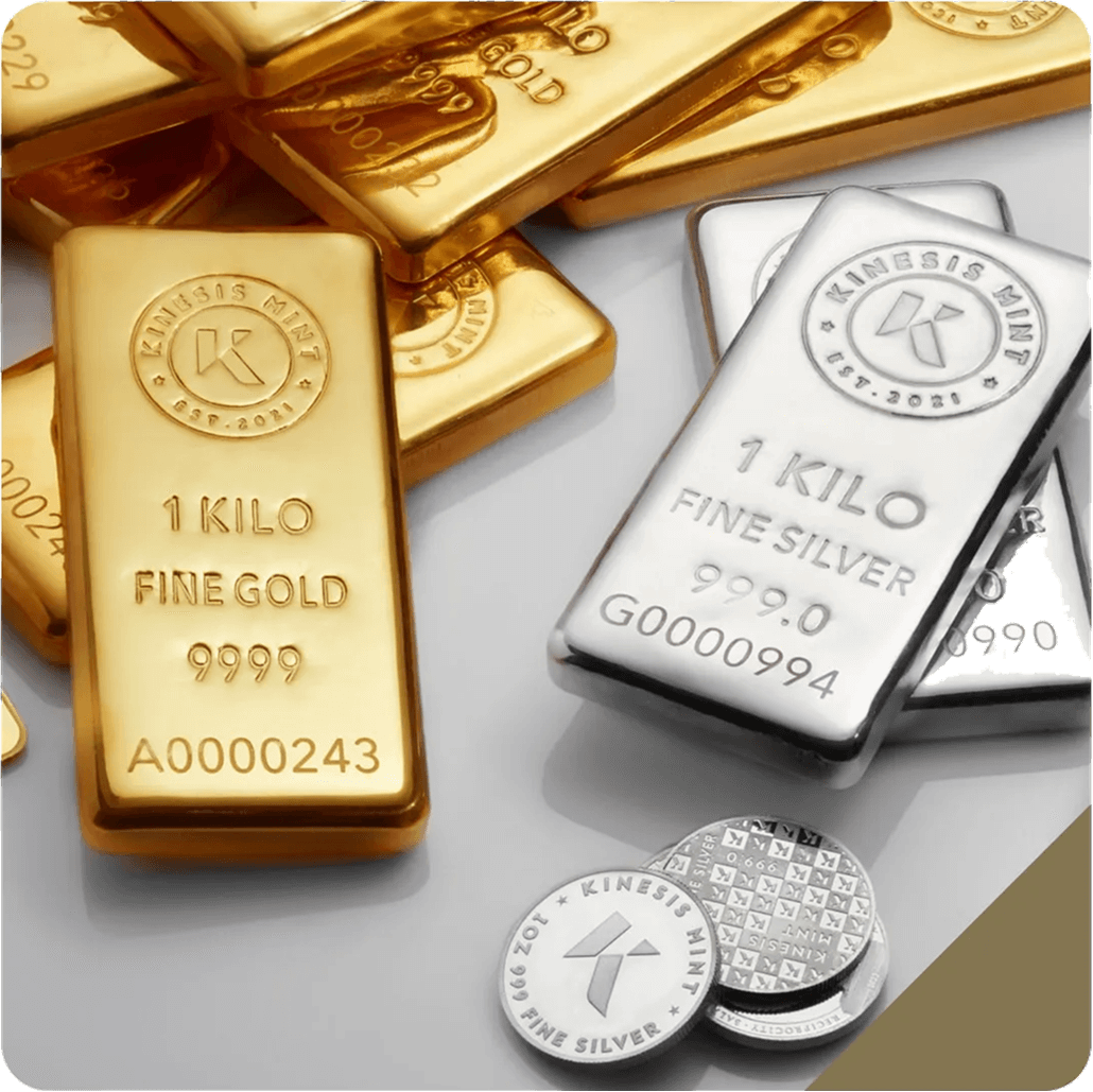 Kinesis minted gold and silver coins