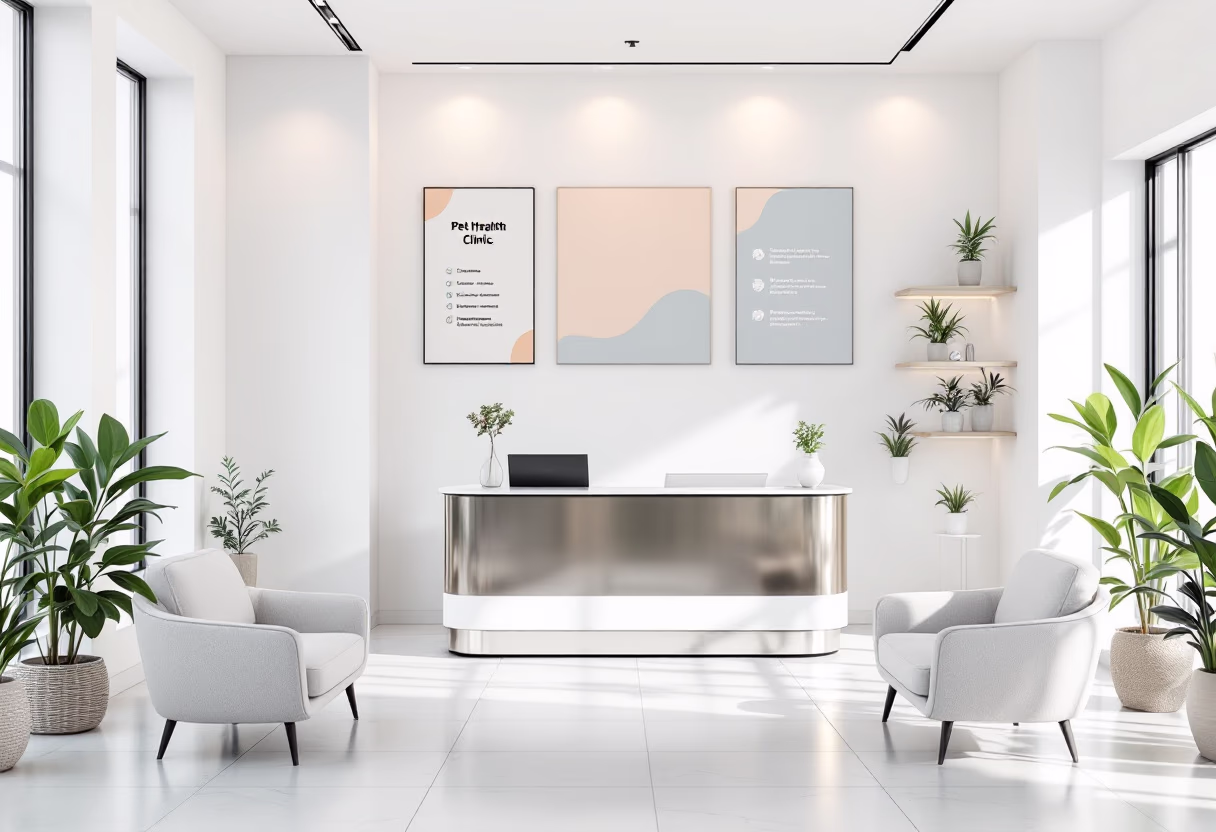 image of the clinic reception area (for a veterinary clinic)