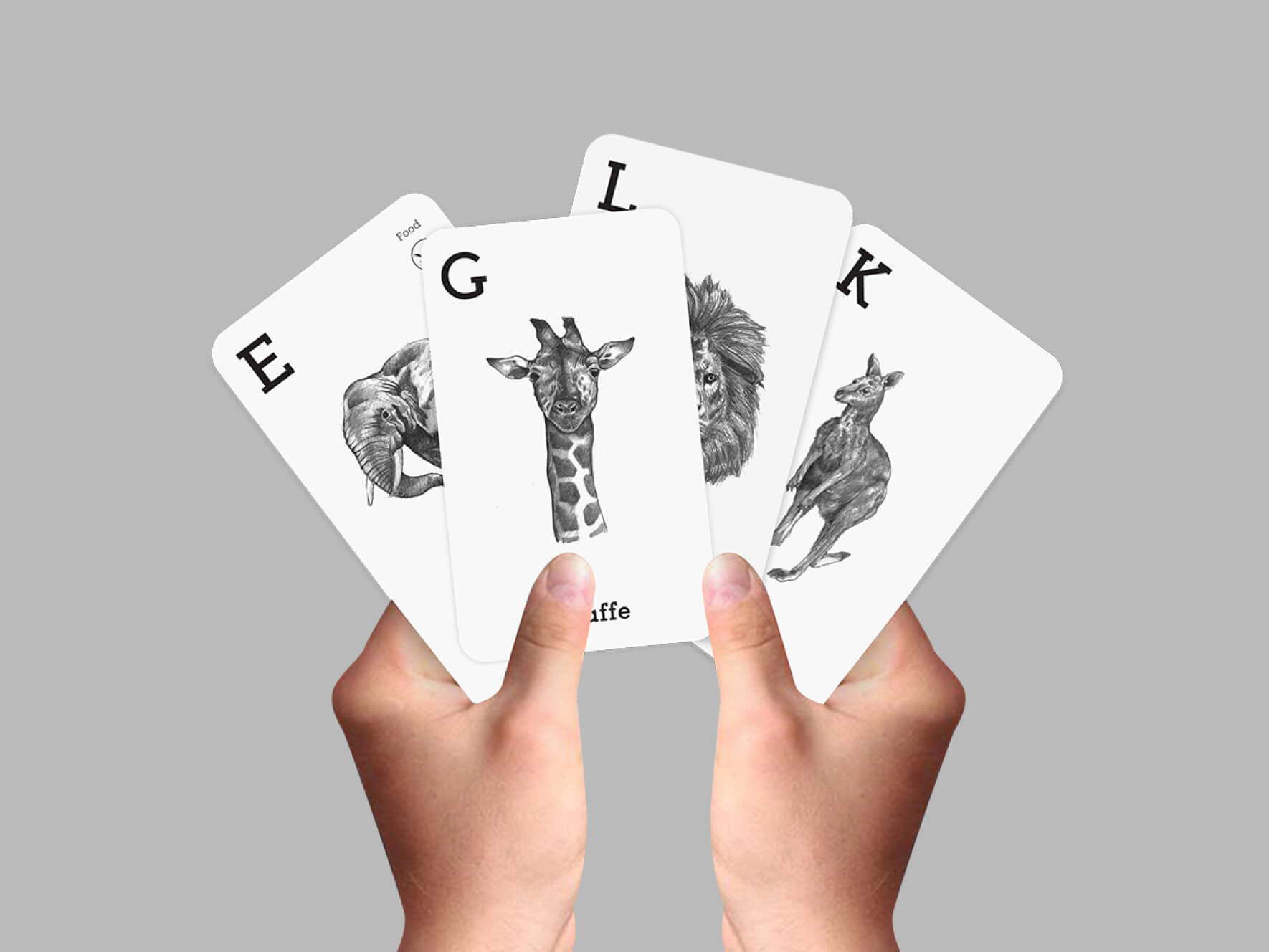 A selection of Animal 4D+ alphabet cards.