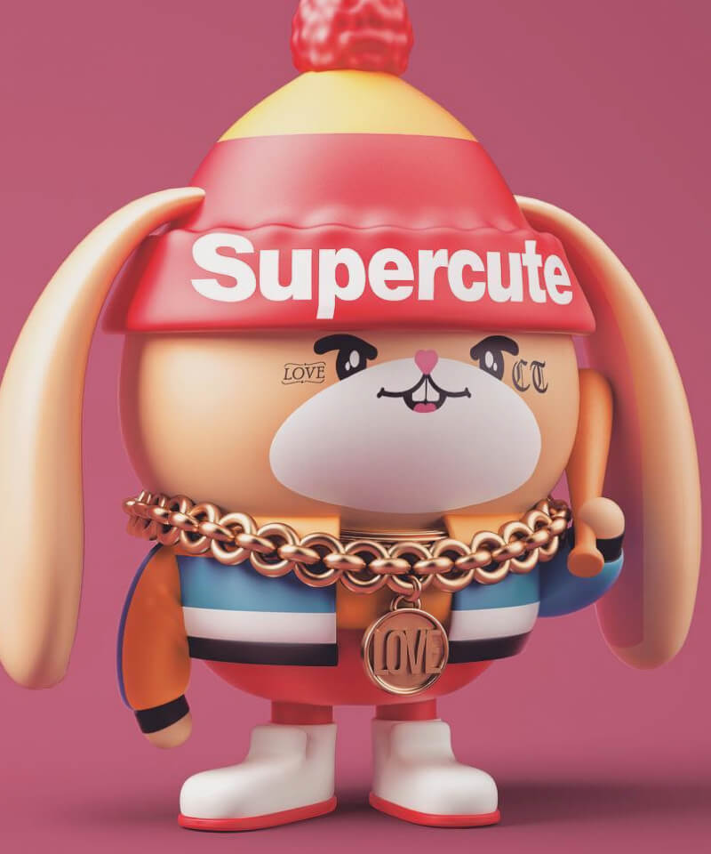 Chocotoy character in SuperCute hat for Kanopy Streetwear.