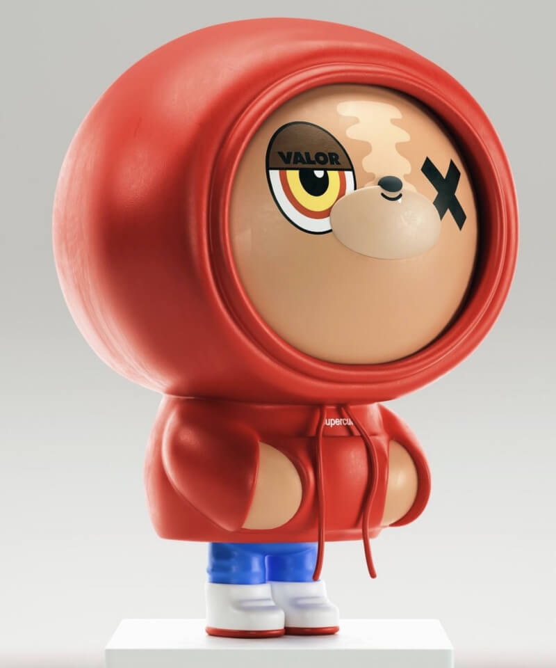 Chocotoy character in hoodie for Kanopy Streetwear.