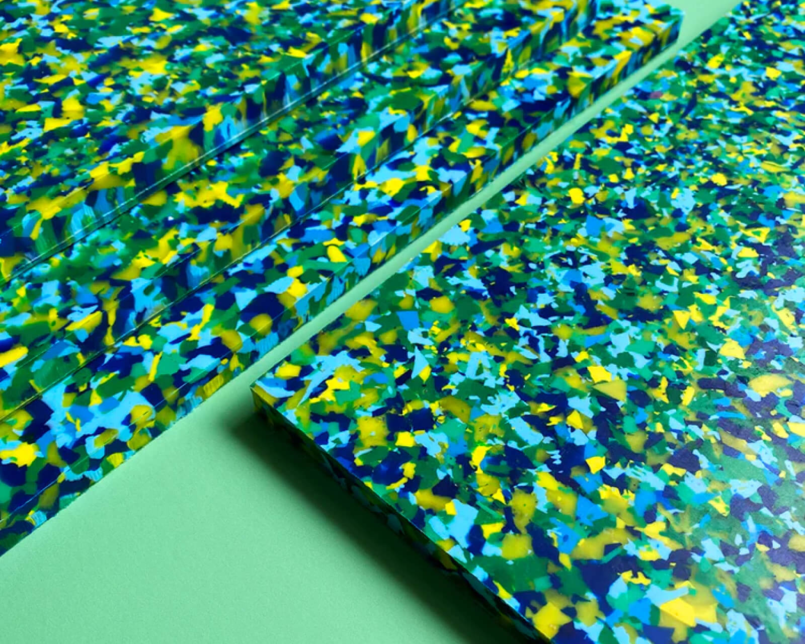 Recycled plastic art sheets.