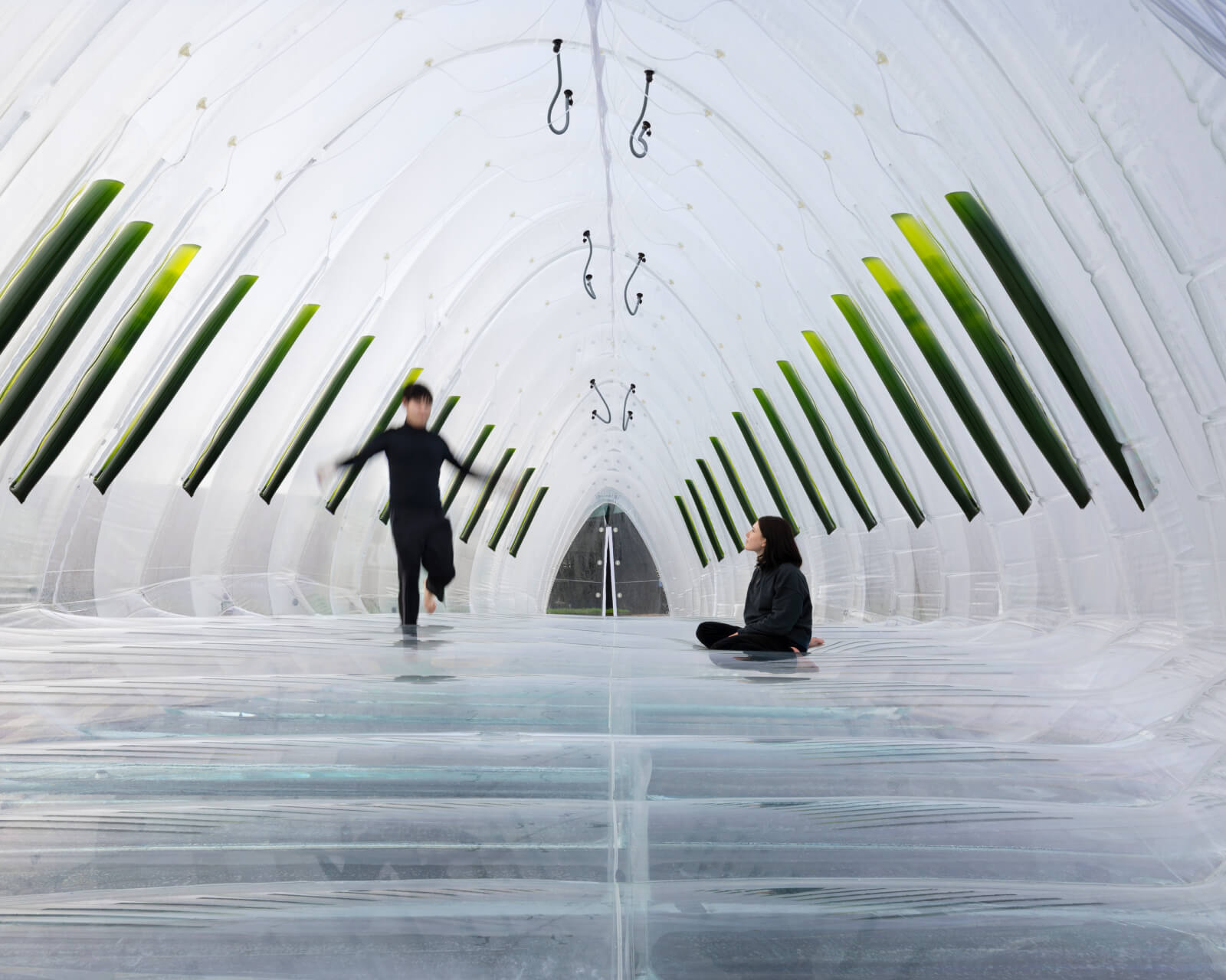 Inside of the AirBubble eco-machine.