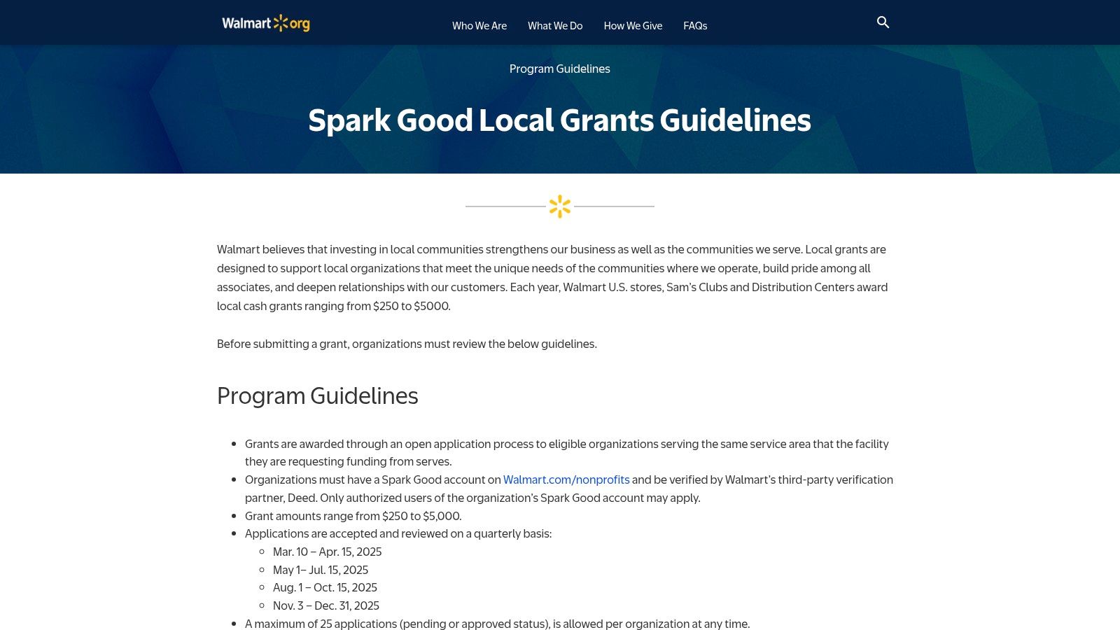 Walmart Spark Good Local Grants