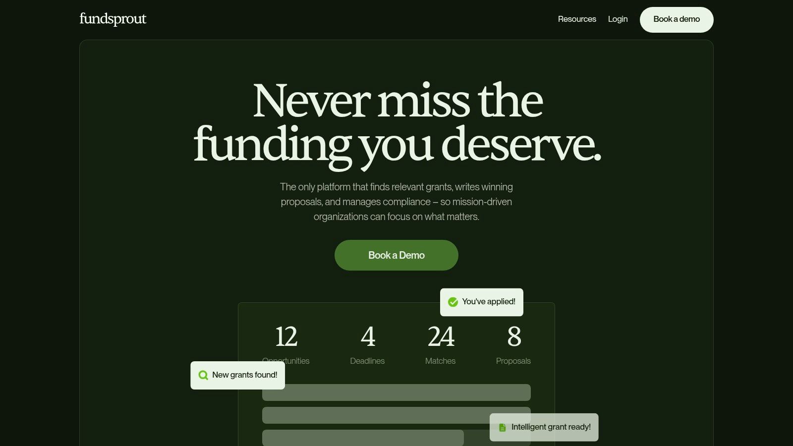 Fundsprout: AI-Powered Grant Success Platform