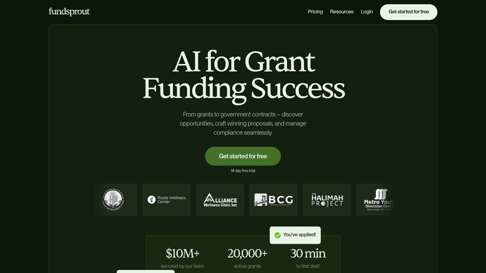 Fundsprout | Grant Success Platform