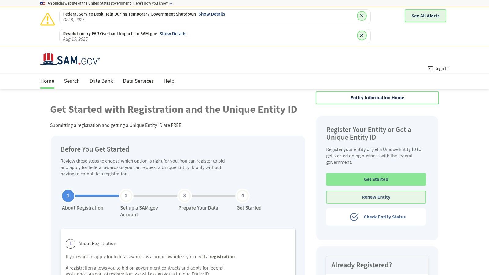 SAM.gov (Entity Registration)