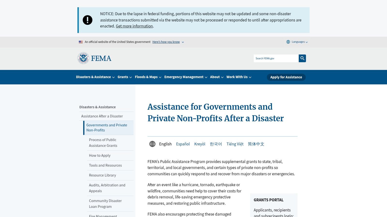 FEMA Public Assistance for Houses of Worship