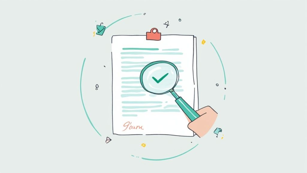 A person reviewing a document with a checklist, signifying a quality check.