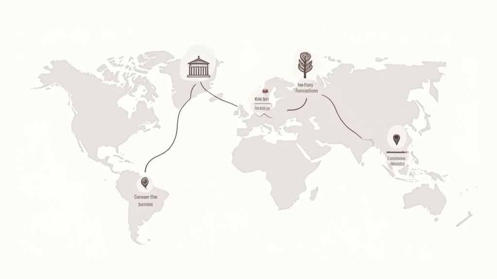 A diverse group of individuals representing different types of grant funders, like government officials and foundation board members, in a professional setting.