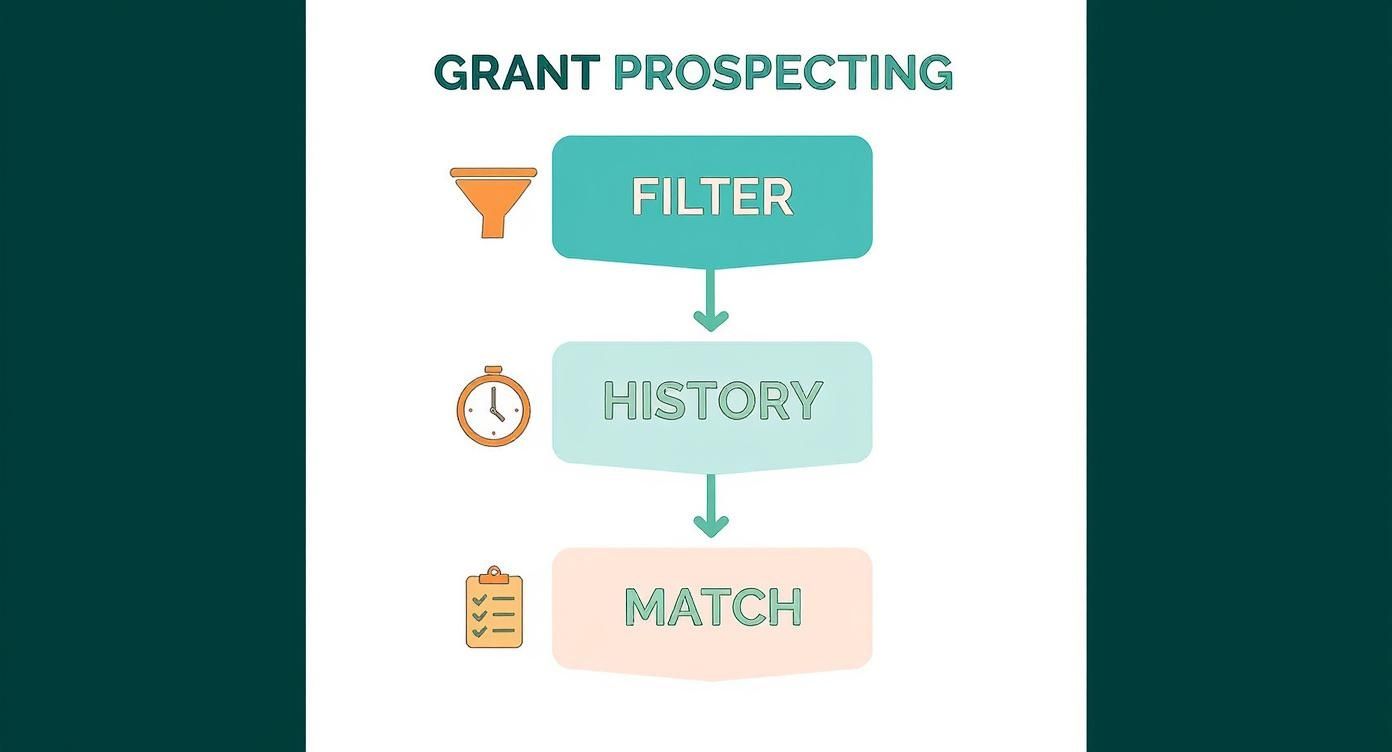 Infographic about finding grants for nonprofit organizations