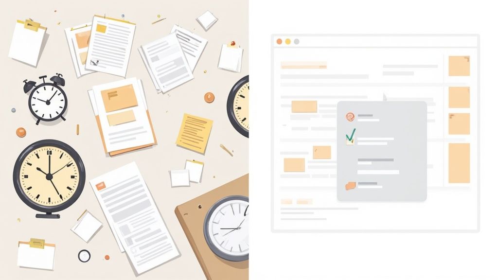 A nonprofit team collaborating on a grant proposal using laptops around a table.