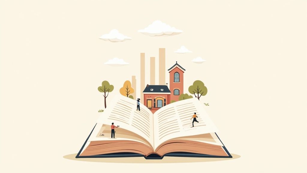 A person writing in a notebook, focused on crafting a story.