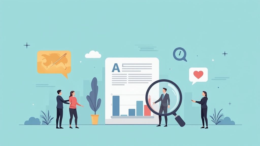 A person highlighting text on a document, symbolizing the careful crafting of a statement of need.