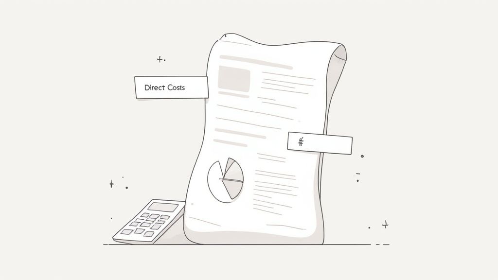 A person using a calculator and reviewing financial documents, representing budget creation for a grant proposal.