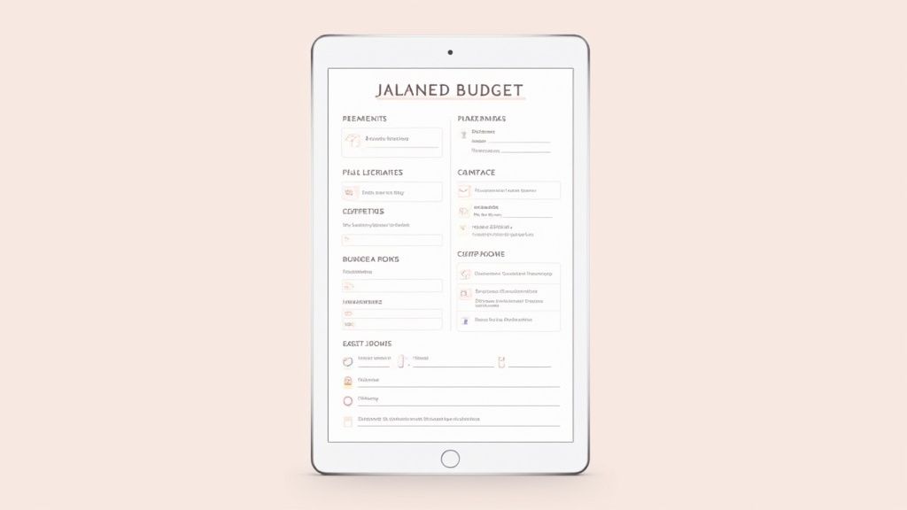 A person filling out a grant budget template on a laptop.