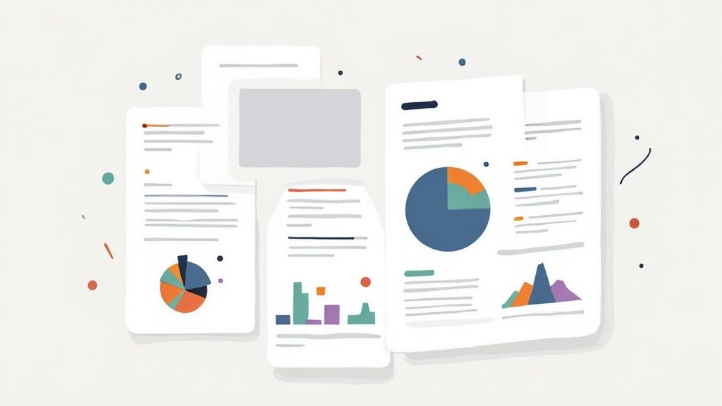 A person pointing to a colorful chart on a wall, symbolizing a modern nonprofit annual report.