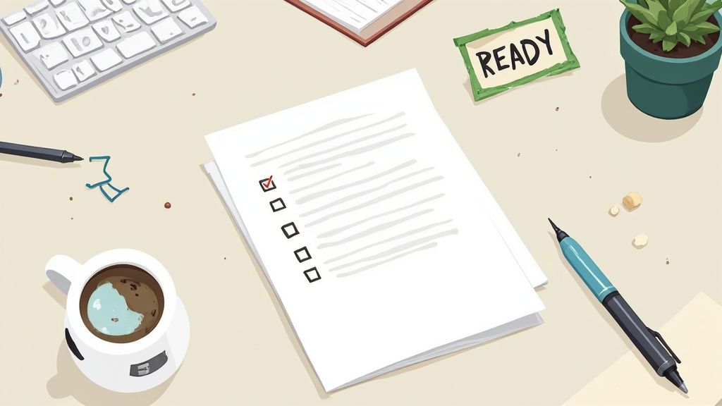 A document being reviewed with a red pen, symbolizing the final editing and polishing stage.