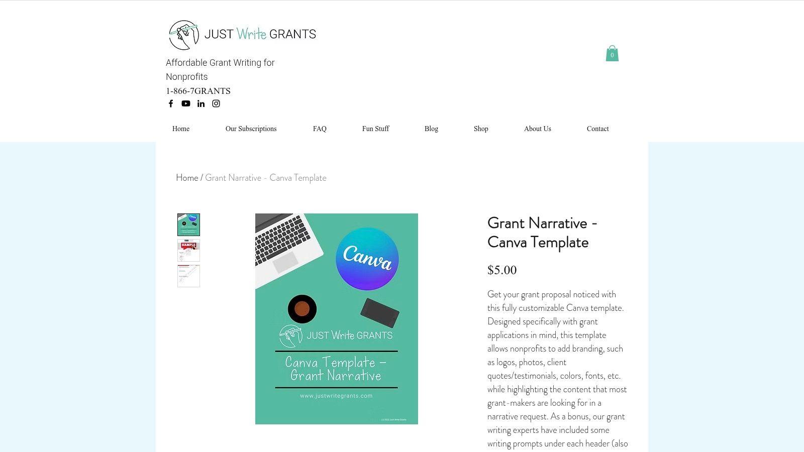 Just Write Grants — Grant Narrative Canva Template