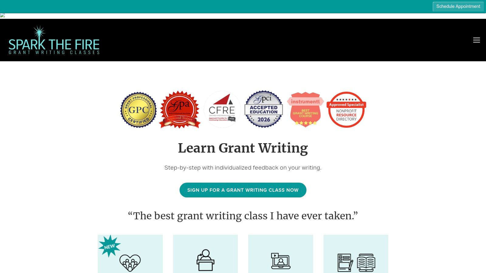 Spark the Fire Grant Writing Classes