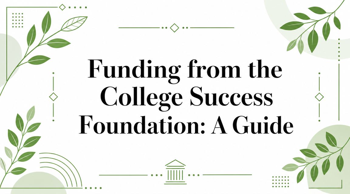 Funding from the College Success Foundation: A Guide