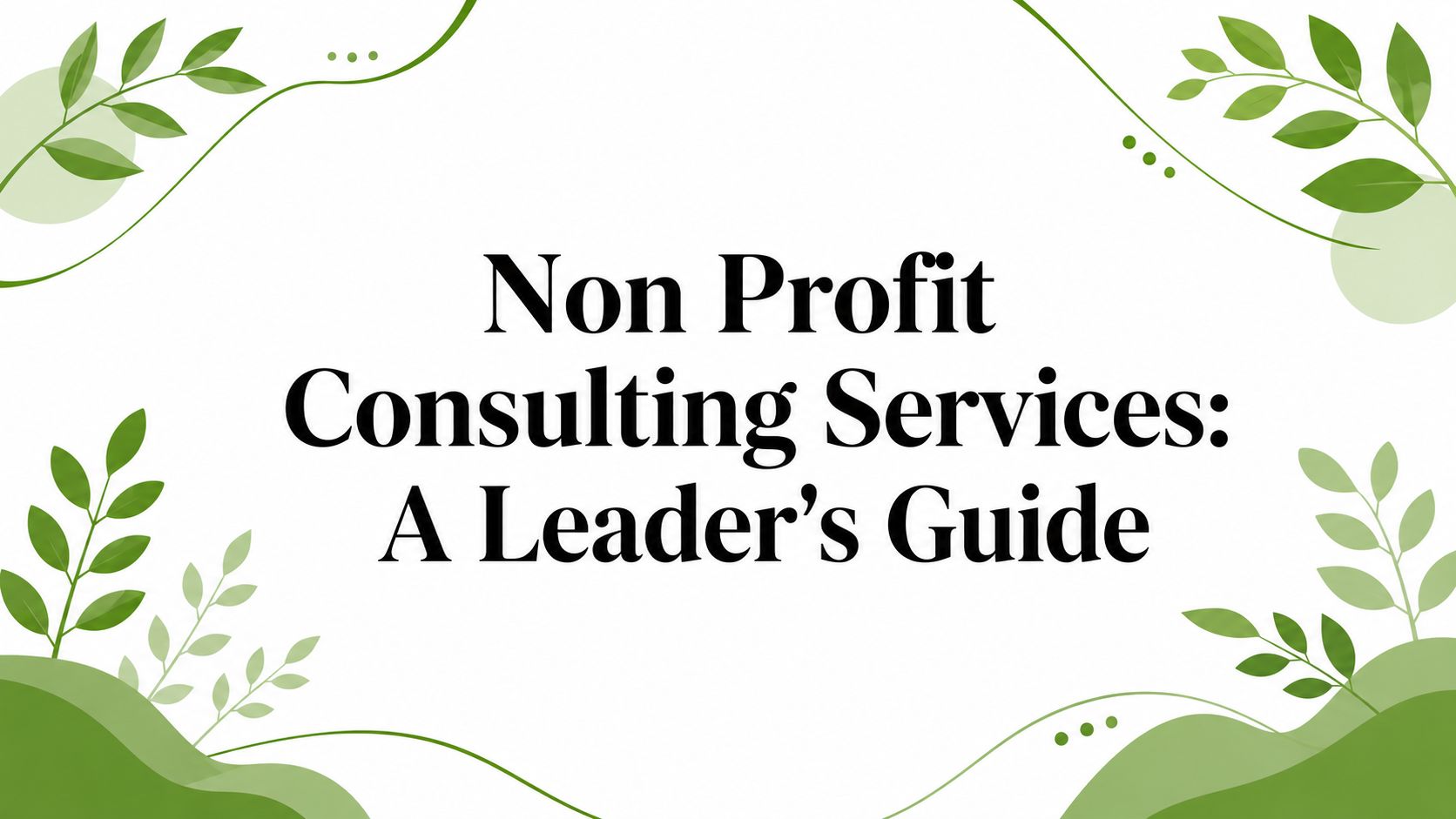 Non Profit Consulting Services: A Leader's Guide
