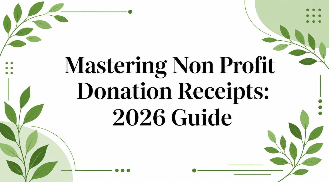 Mastering Non Profit Donation Receipts: 2026 Guide