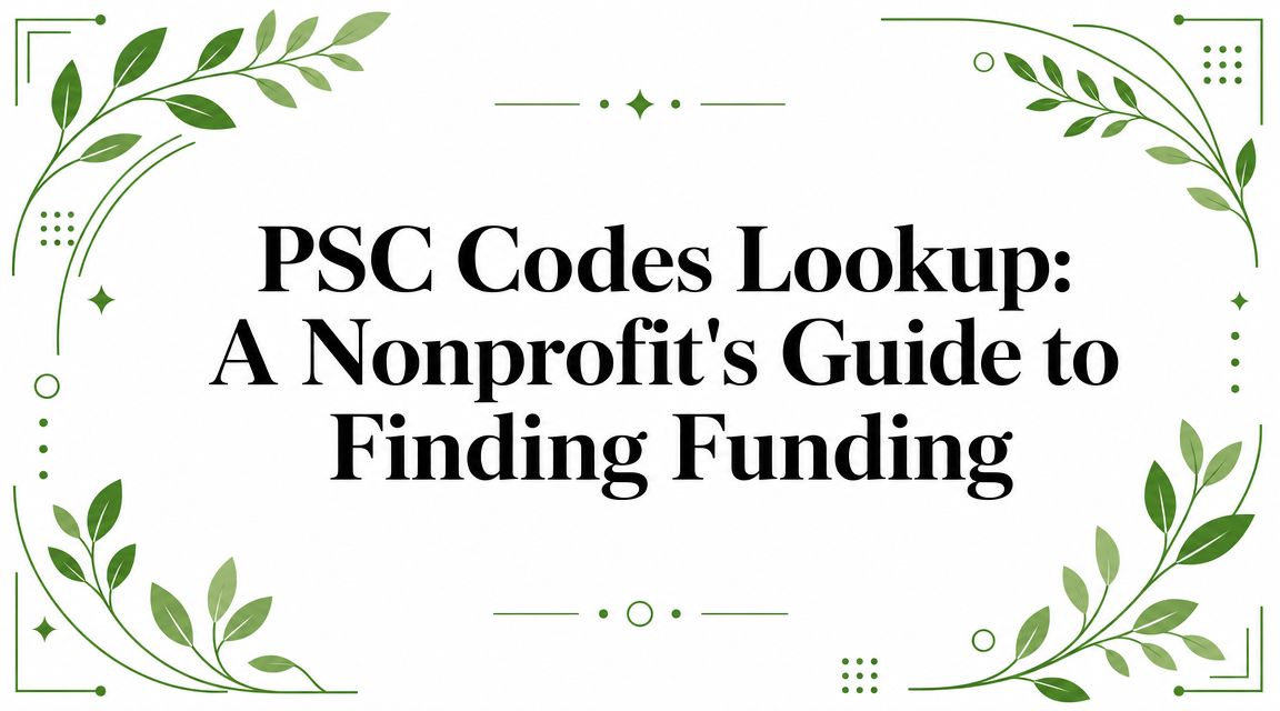 PSC Codes Lookup: A Nonprofit's Guide to Finding Funding
