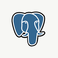 PostgreSQL elephant logo in blue and white.