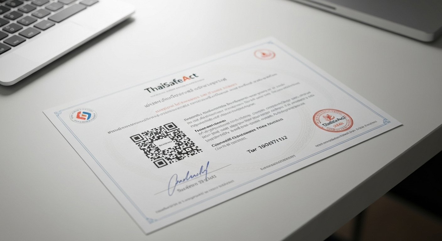 ThaiSafeAct certificate close-up
