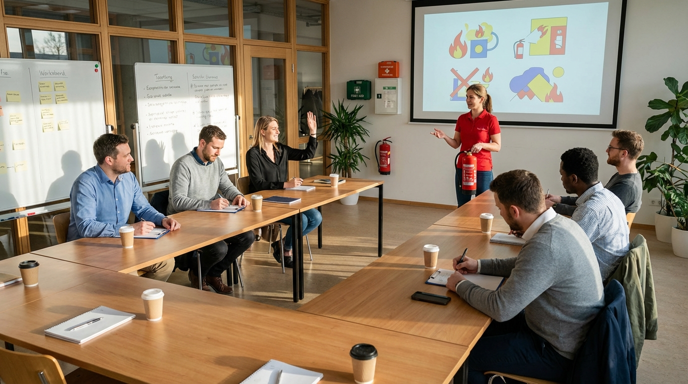 7 ขั้นตอนที่จำเป็นในการอบรมดับเพลิงสำหรับองค์กร