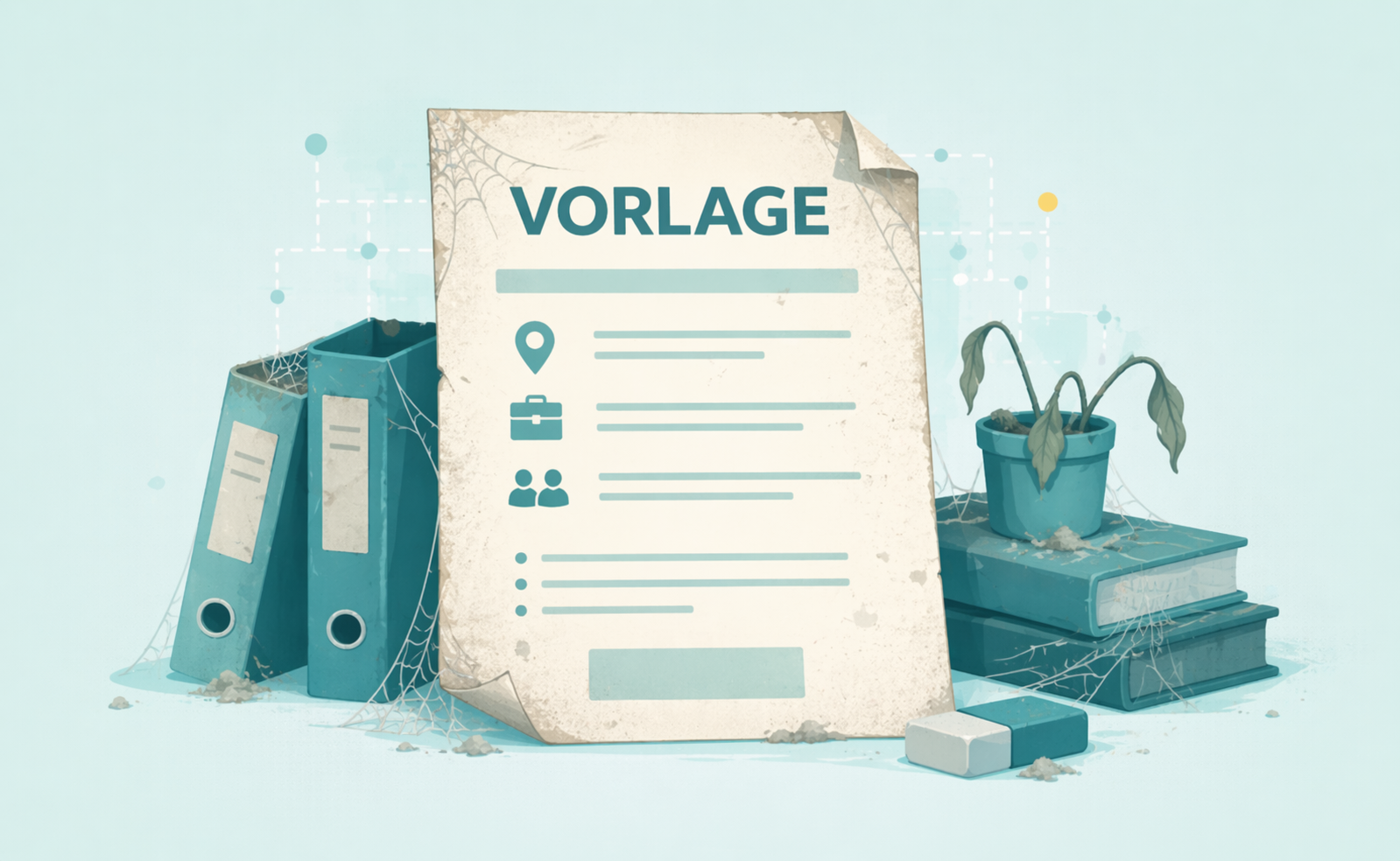 Verstaube Vorlage in einem Büro