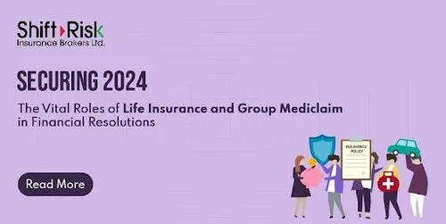 Life insurance and health coverage concept with family silhouette and protective umbrella.
