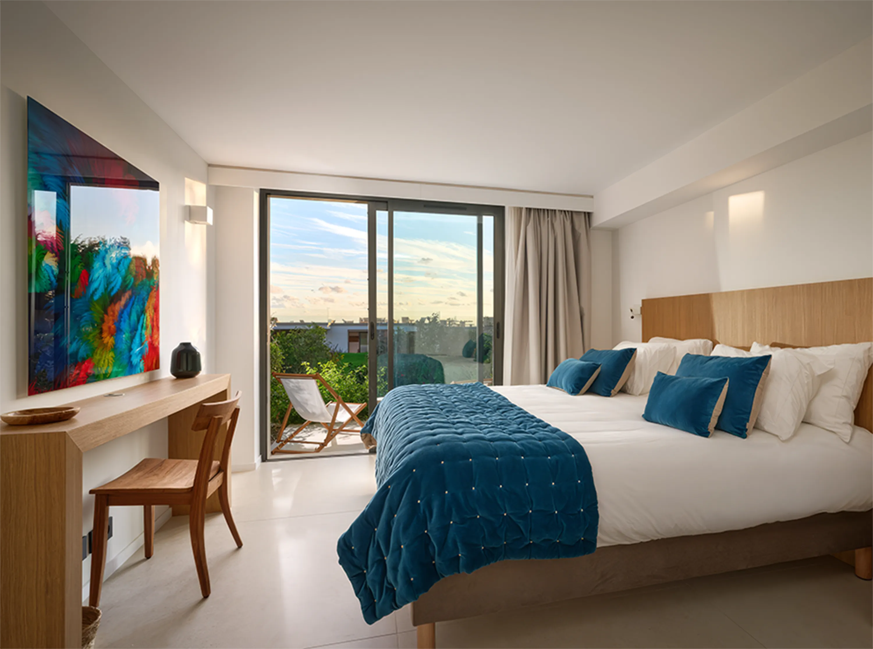 Chambre double n°4 avec vue mer sud et terrasse privée - Villa L'Île Verte La Ciotat