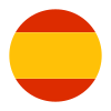 Round icon of the Spanish flag with horizontal red and yellow stripes.