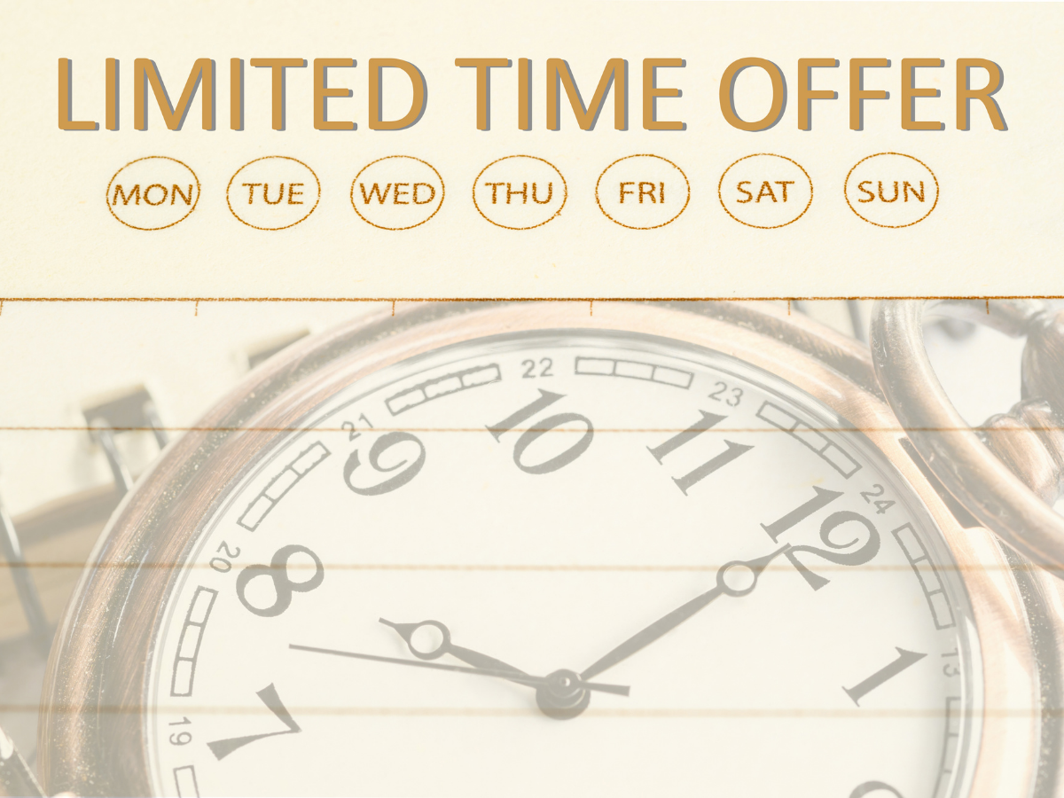 A representative image showing limited period promo code offer
