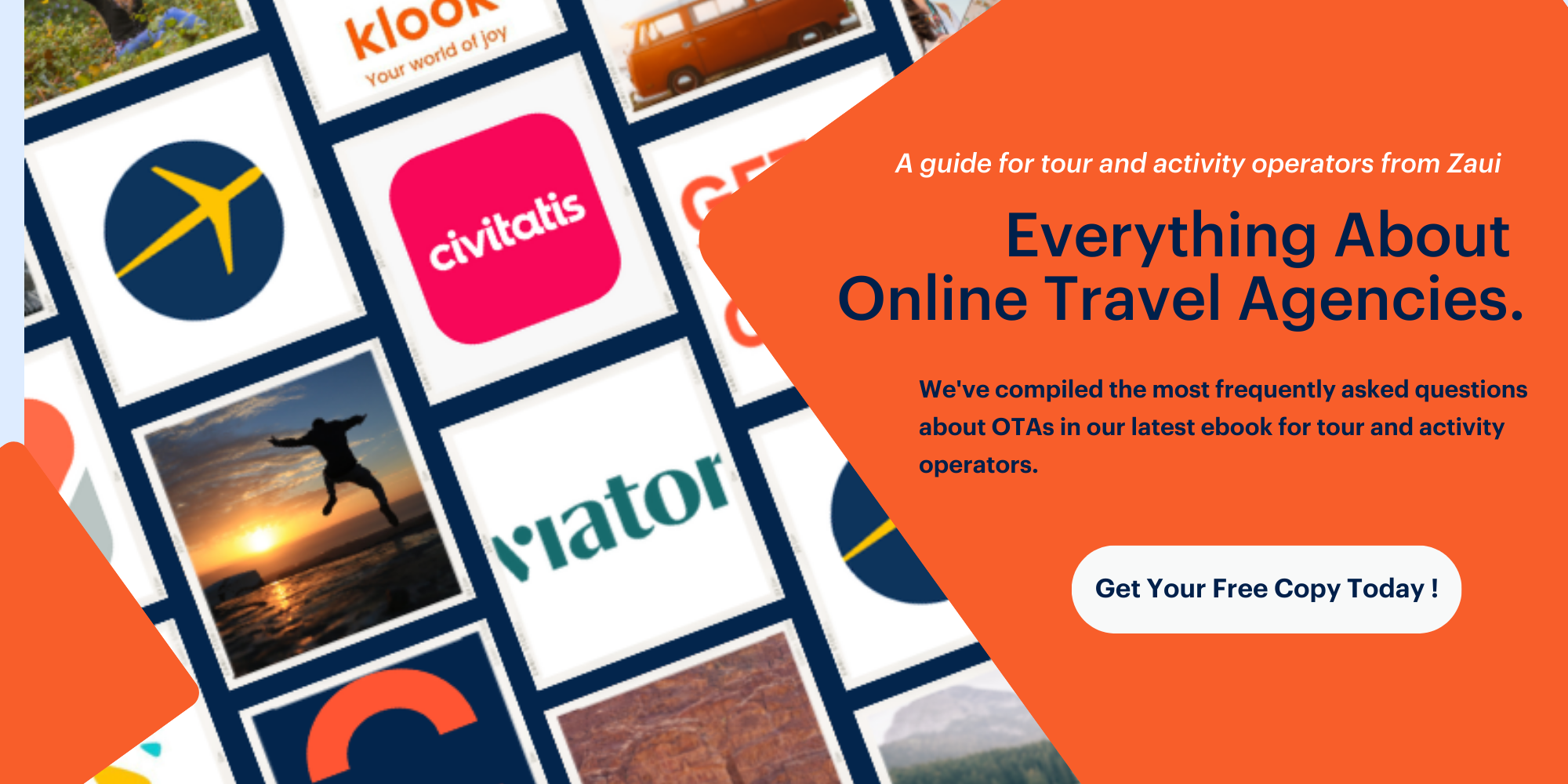The image of an ebook about OTAs for tour and activity operators.