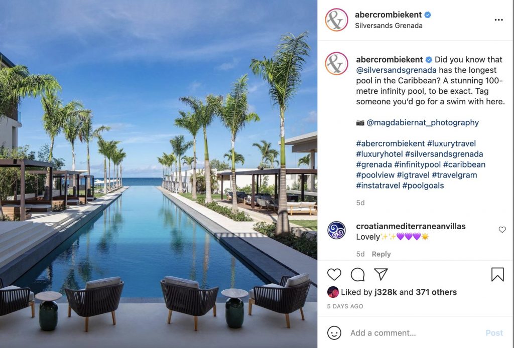 An example of copy writing for social media marketing for tour and activity operators