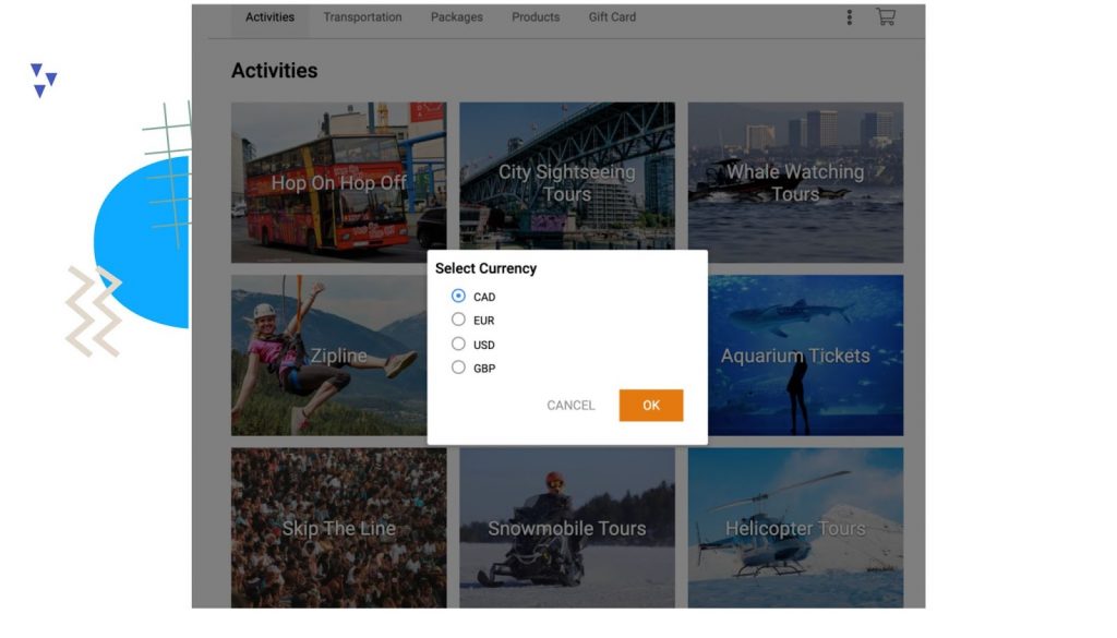 Multi-currency option on the online booking engine for tour operators