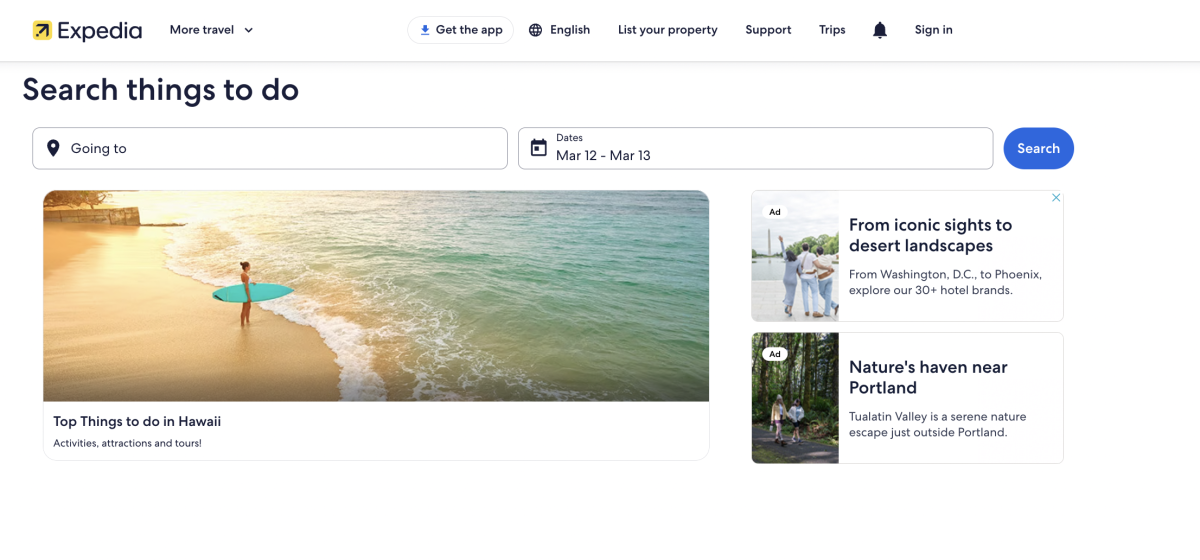 Expedia Things to do