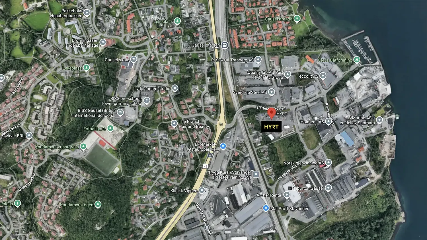 Kart over Midtgårdveien 1, Stavanger