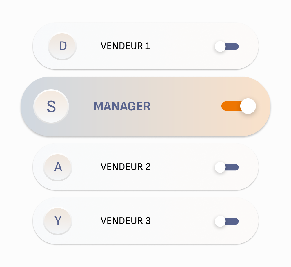 Sélection de l'utilisateur