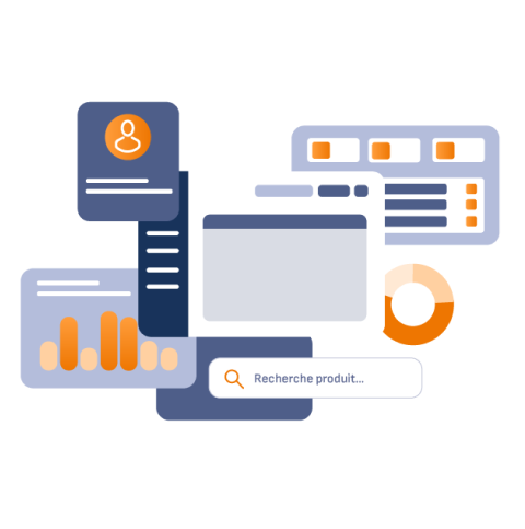 Illustration abstraite d'une interface du logiciel de gestion