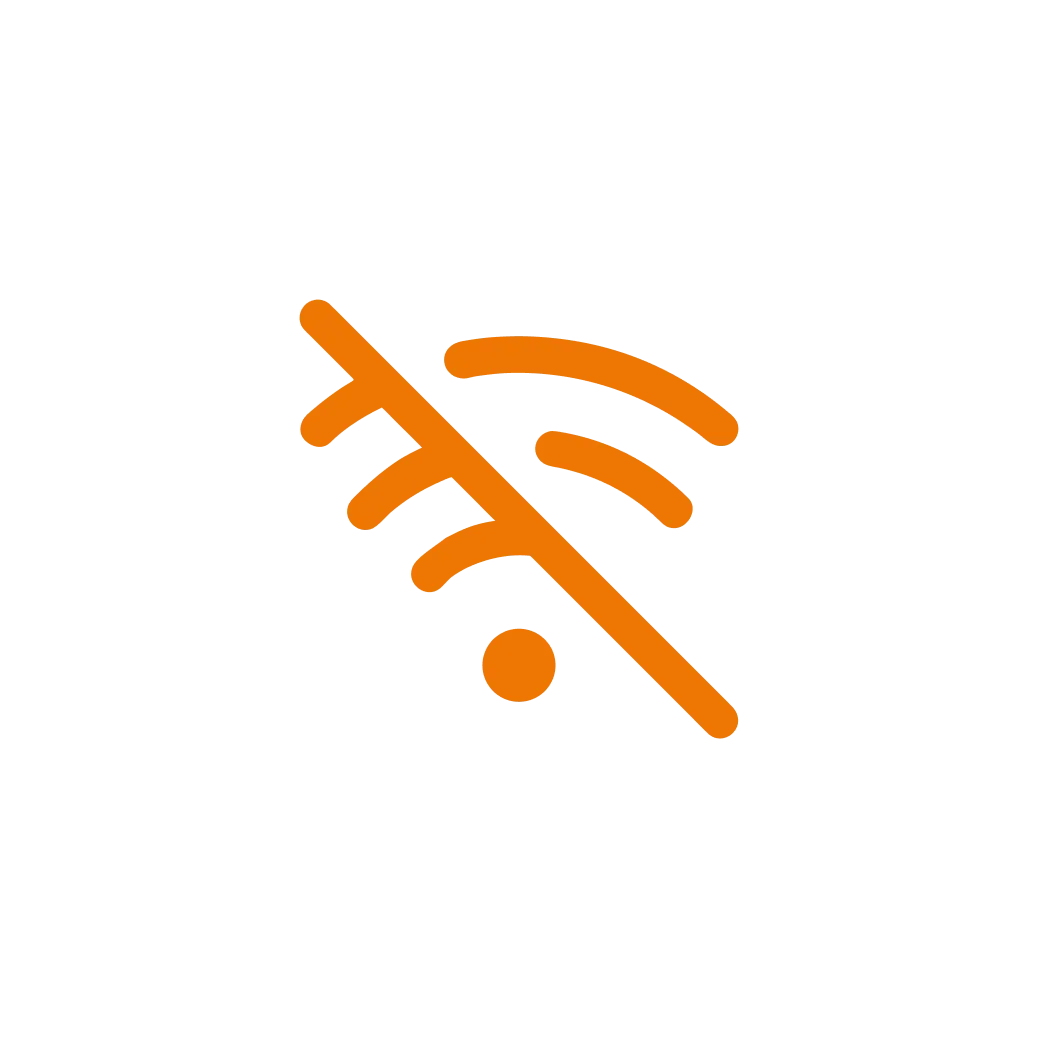 Icône pas de wifi de couleurs jaune