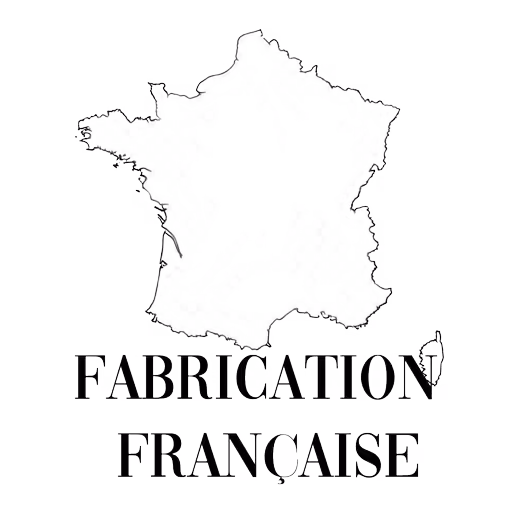 Carte de la France avec le texte "FABRICATION FRANÇAISE" en dessous.